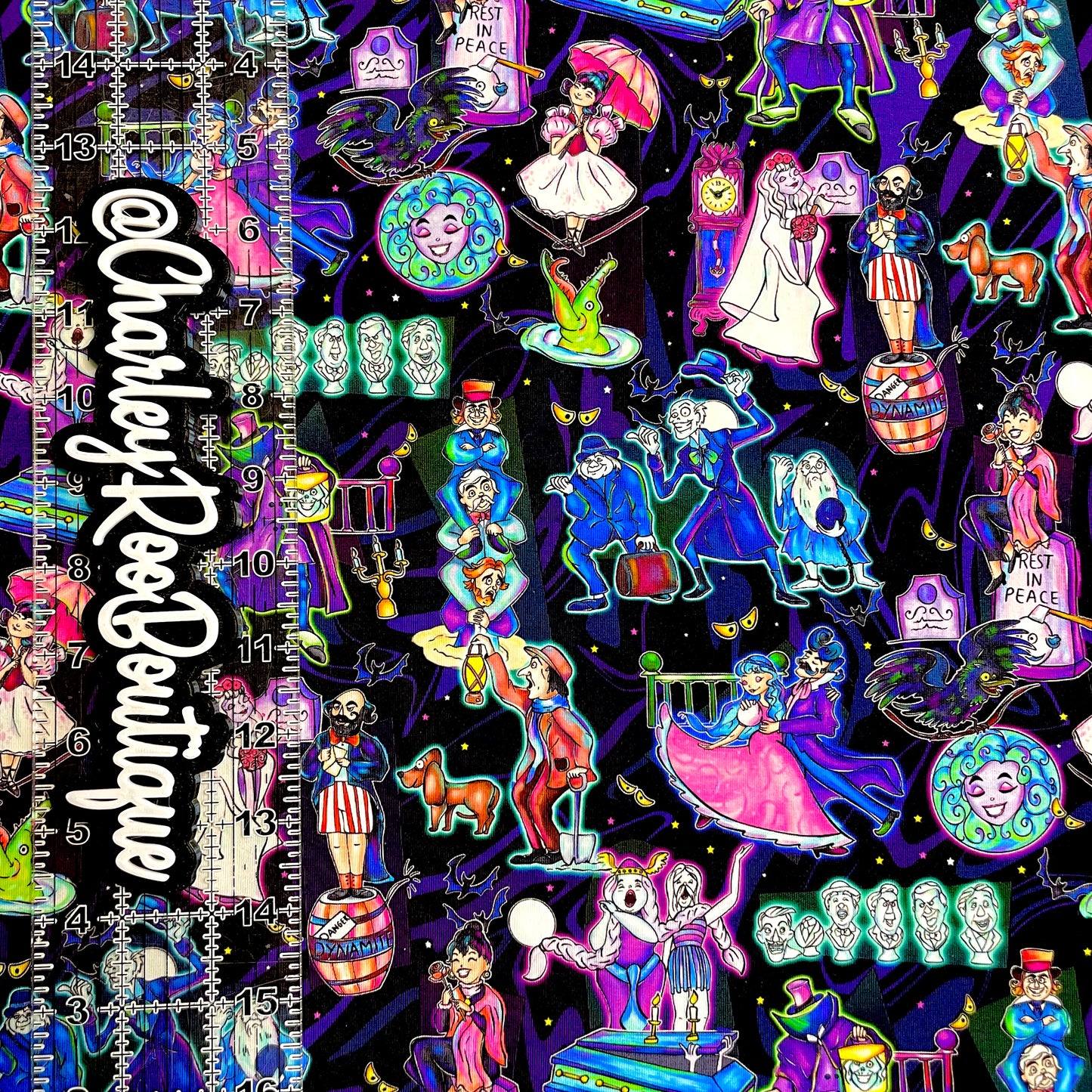 9x14 Tumbler Cut, Custom Fabric, CottonSpandex, High Quality, Mask Cut, Tumbler Fabric, Halloween, Haunted Mansion, New