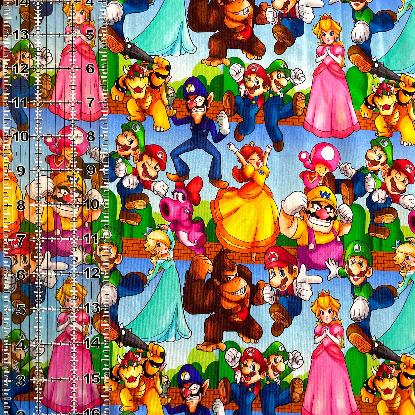 9x14 Tumbler Cut, Custom Fabric, CottonSpandex, High Quality, Mask Cut, Tumbler Fabric, Mario, Run Free, Gamer, Levels, SS