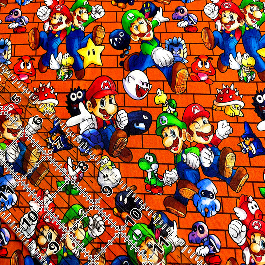 9x14 Tumbler Cut, Custom Fabric, CottonSpandex, High Quality, Mask Cut, Tumbler Fabric, Mario, Coin Collectors, Gamer, SS