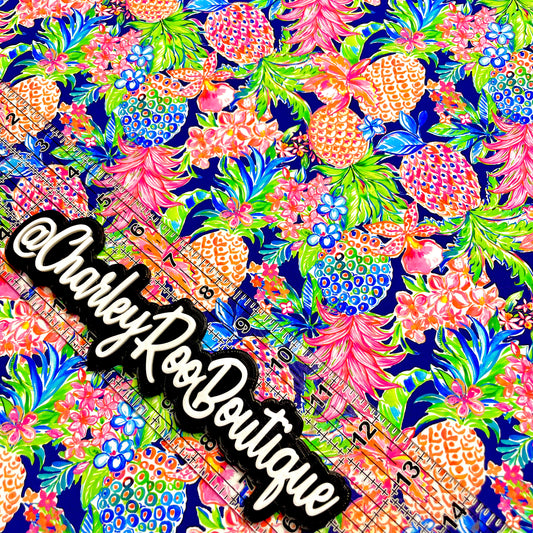 9x14 Tumbler Cut, Custom Fabric, CottonSpandex, High Quality, Mask Cut, Tumbler Fabric, LP Style Pineapples