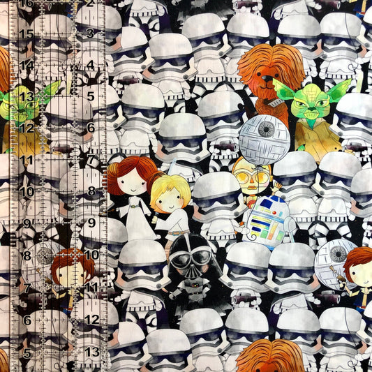 Star Wars IX Cotton Fabric Tossed Icons