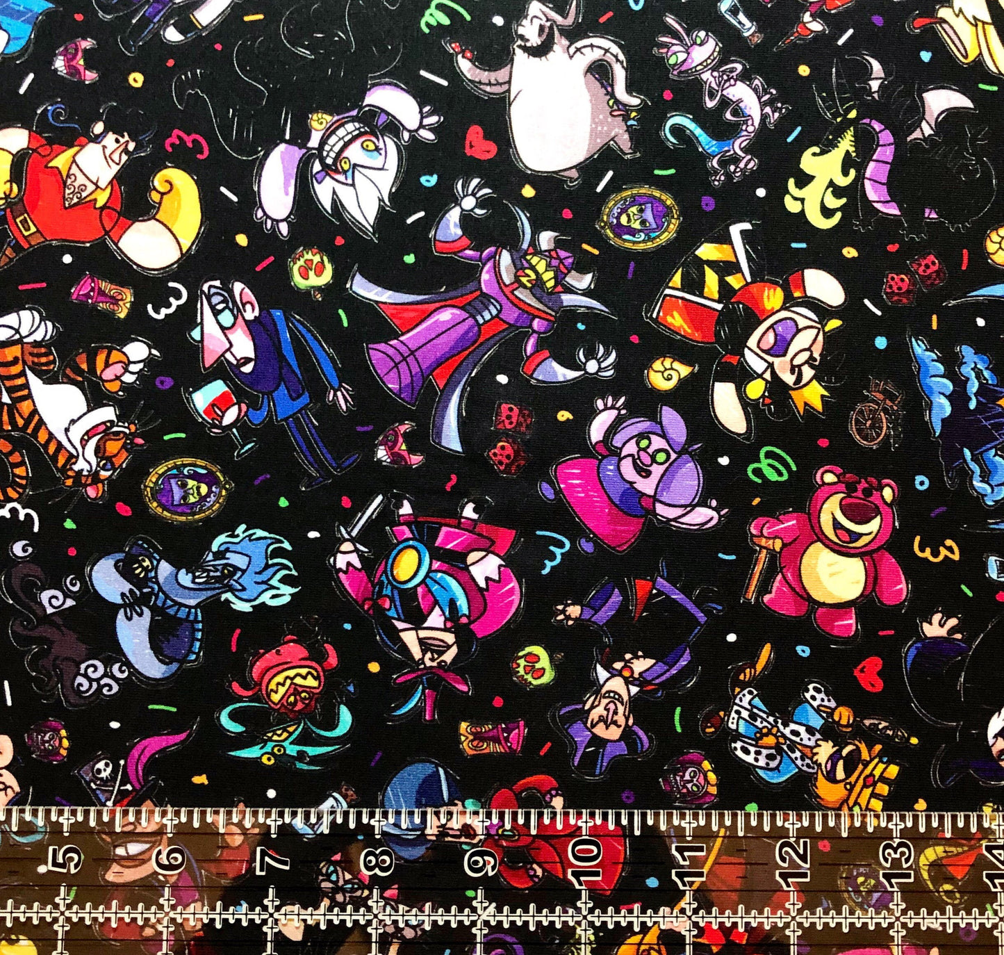 9x14 Tumbler Cut, Custom Fabric, CottonSpandex, High Quality, Mask Cut, Tumbler Fabric, Disney, Pixar, Villains, Halloween, Evil Misfits