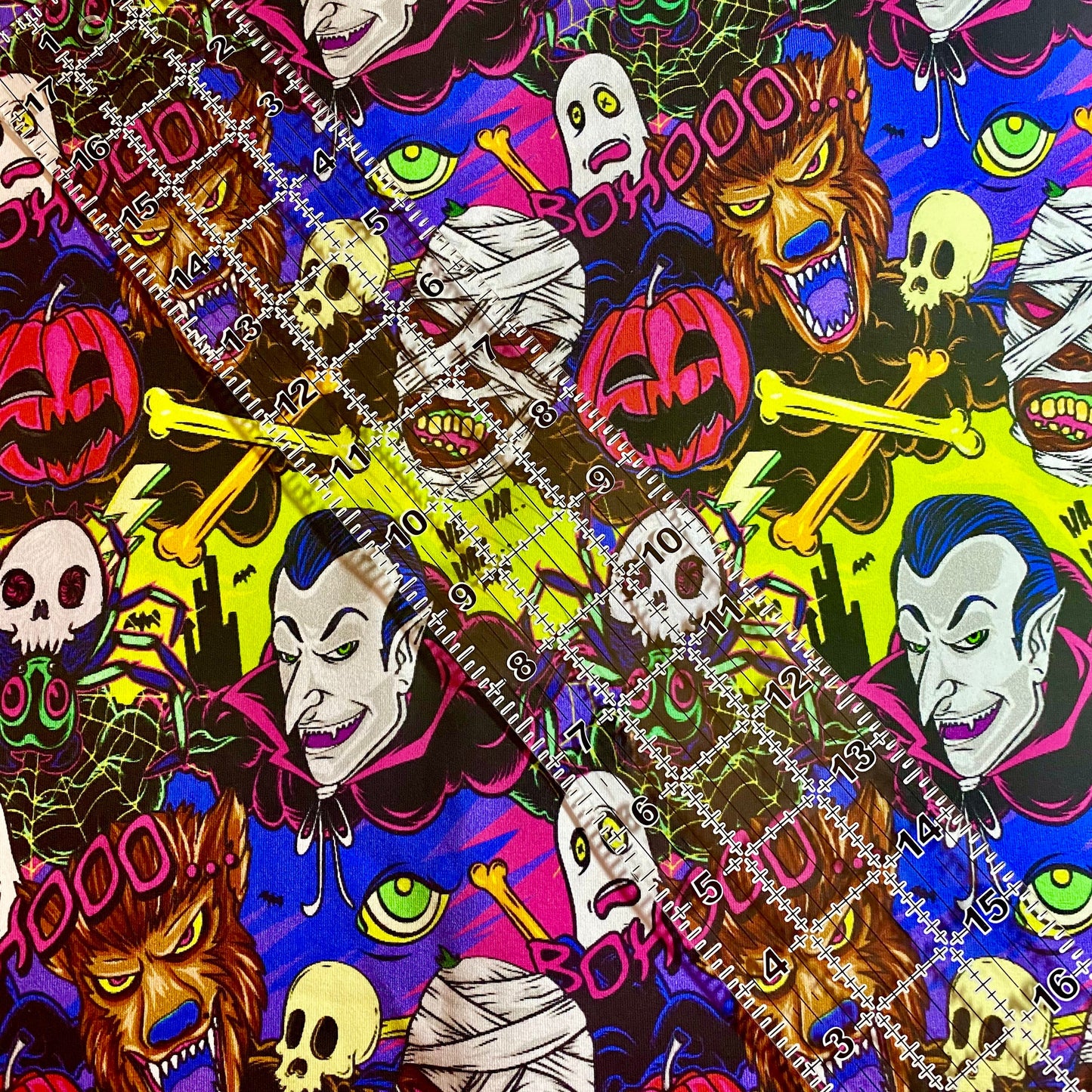 9x14 Tumbler Cut, Custom Fabric, CottonSpandex, High Quality, Mask Cut, Tumbler Fabric, Halloween, Horror, Vampire, Monster Mash