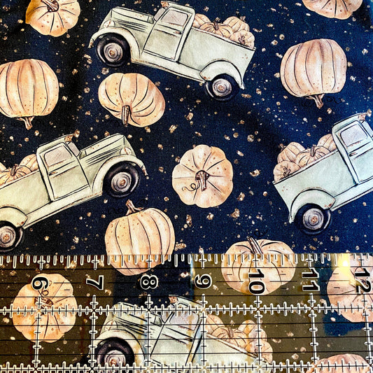 9x14 Tumbler Cut, Custom Fabric, CottonSpandex, High Quality, Mask Cut, Tumbler Fabric, Trucks, Pumpkin Truck, Pumpkins, Fall Thanksgiving