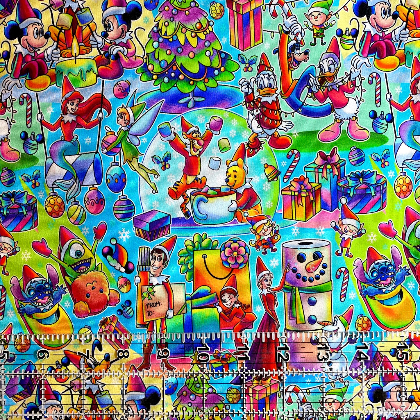 9x14 Tumbler Cut, Custom Fabric, CottonSpandex, High Quality, Mask Cut, Tumbler Fabric, Christmas, Disney, Cartoons, Elf, Cute, Xmas, TP