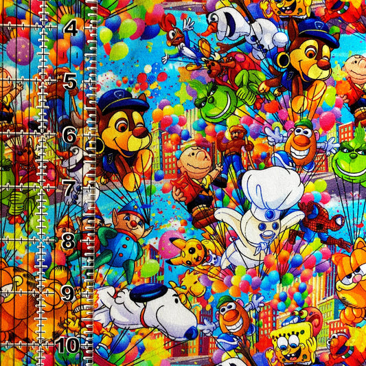 9x14 Tumbler Cut, Custom Fabric, CottonSpandex, High Quality, Mask Cut, Tumbler Fabric, Disney, Parade, Characters, Cartoons, Thanksgiving