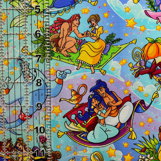 9x14 Tumbler Cut, Custom Fabric, CottonSpandex, High Quality, Mask Cut, Tumbler Fabric, Disney, Magic Carpet, Characters, Cartoons, Cute