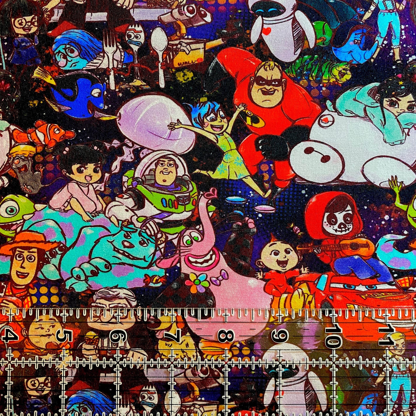 9x14 Tumbler Cut, Custom Fabric, CottonSpandex, High Quality, Mask Cut, Tumbler Fabric, Disney, Cartoons, Characters, Black