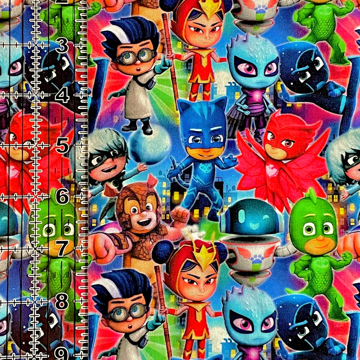 9x14 Tumbler Cut, Custom Fabric, CottonSpandex, High Quality, Mask Cut, Tumbler Fabric, Hero, Superhero, Night Ninjas, Cat, Owl, Gecko