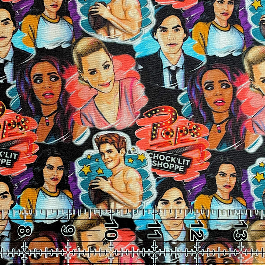 9x14 Tumbler Cut, Custom Fabric, CW Cotton Woven, High Quality, Mask Cut, Tumbler Fabric, TV, Series, Comics, River Friends, High School