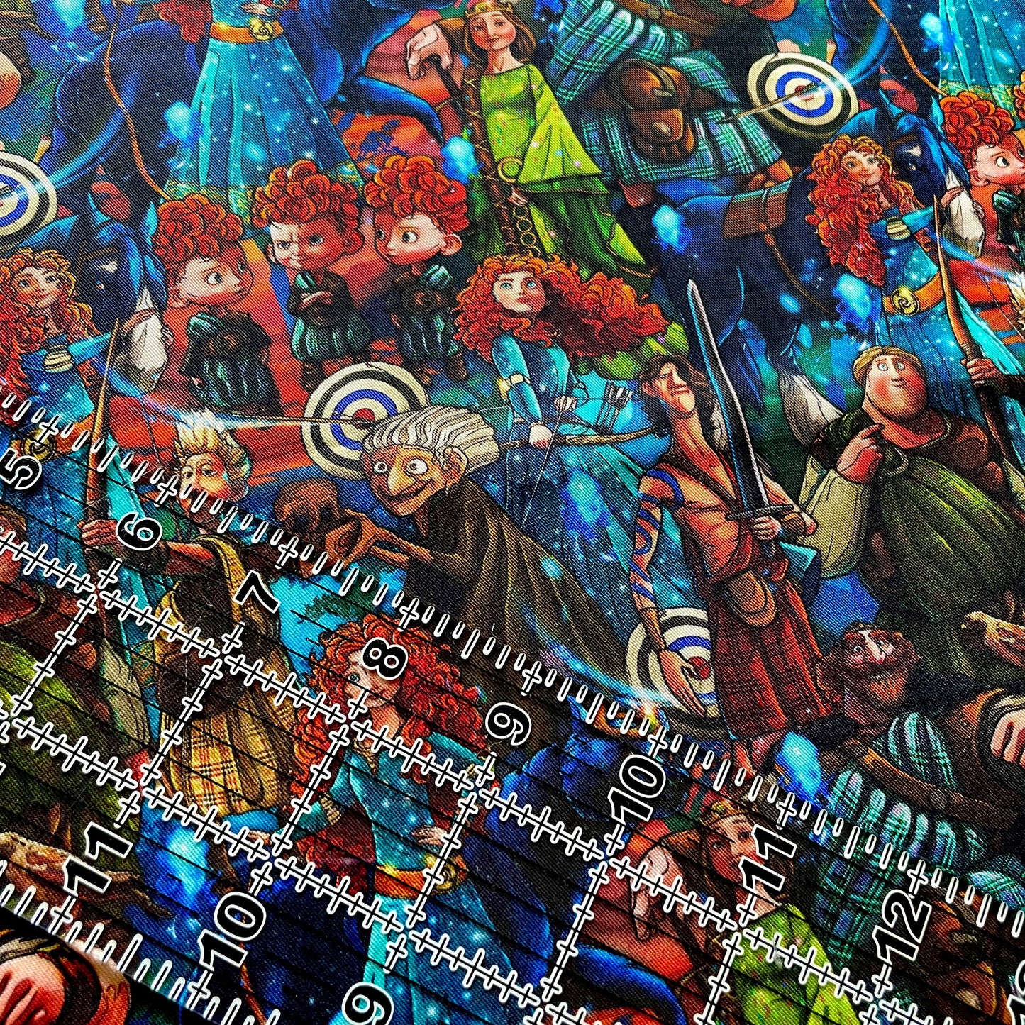 9x14 Tumbler Cut, Custom Fabric, CW Cotton Woven, High Quality, Mask Cut, Tumbler Fabric, Disney, Princess, Merida, Bears, Archery, Fate