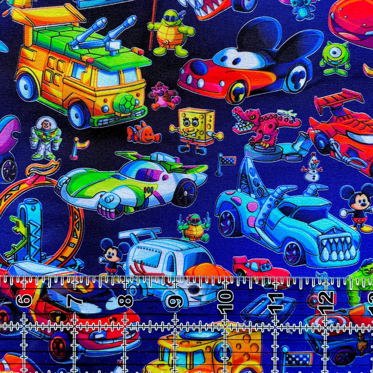 9x14 Tumbler Cut, Custom Fabric, CottonSpandex, High Quality, Mask Cut, Tumbler Fabric, Disney, Rides, Characters, Cartoons, Cars, Hot Rods