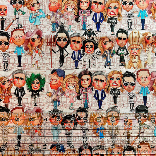 9x14 Tumbler Cut, Custom Fabric, CW Cotton Woven, High Quality, Mask Cut, Tumbler Fabric, Funny TV, Creek Characters, Sitcom, Rose, David
