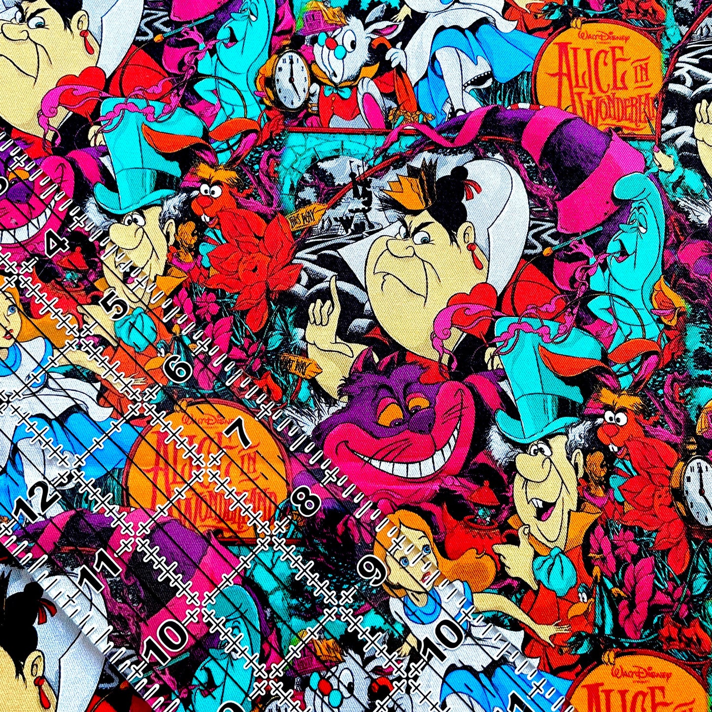 9x14 Tumbler Cut, Custom Fabric, CW Cotton Woven, High Quality, Mask Cut, Tumbler Fabric, Horror, Halloween, NBC, Alice, Wonderland, Bright