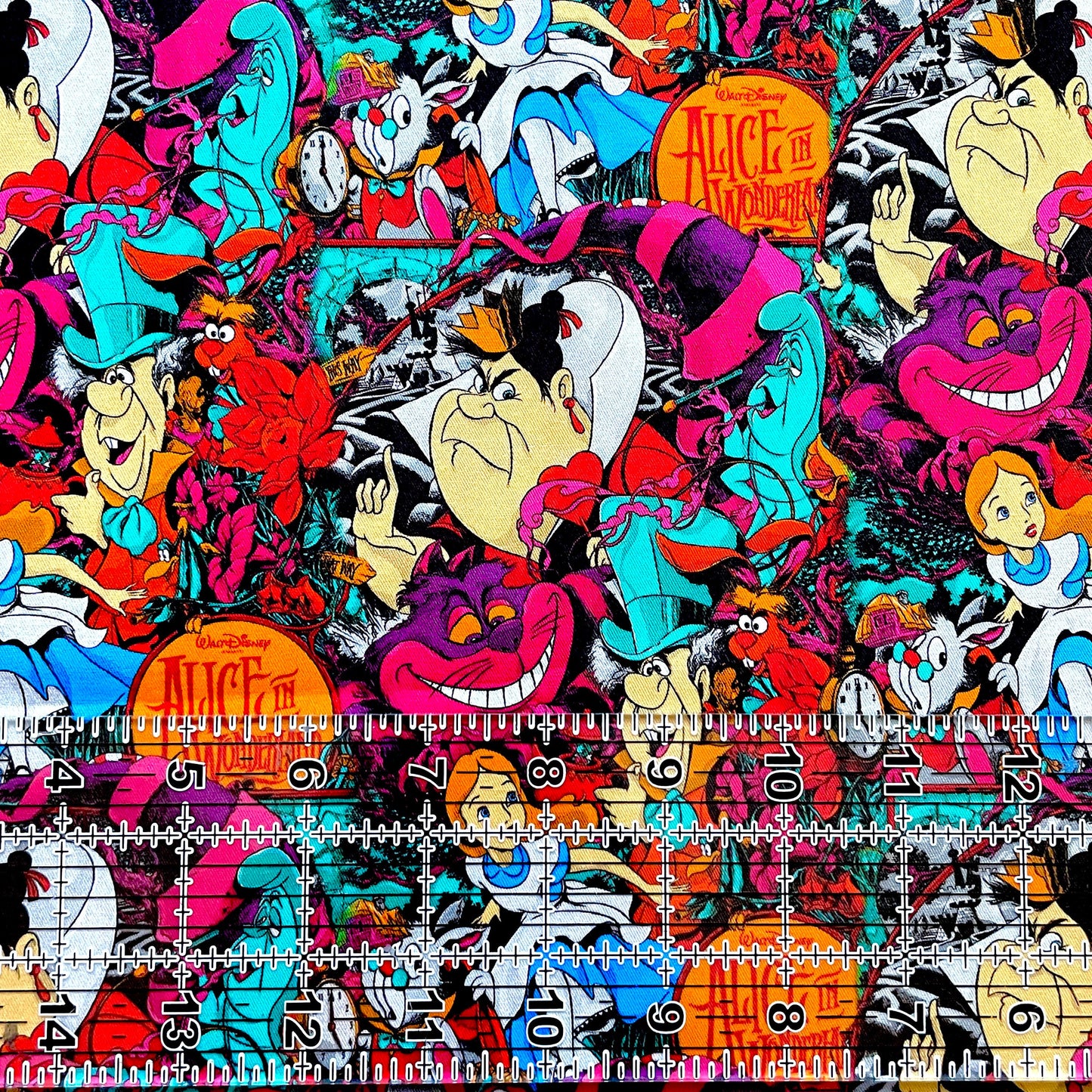 9x14 Tumbler Cut, Custom Fabric, CW Cotton Woven, High Quality, Mask Cut, Tumbler Fabric, Horror, Halloween, NBC, Alice, Wonderland, Bright
