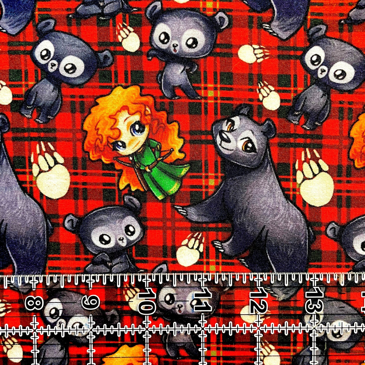 9x14 Tumbler Cut, Custom Fabric, CottonSpandex, High Quality, Mask Cut, Tumbler Fabric, Disney, Princess, Brave, Merida, Plaid