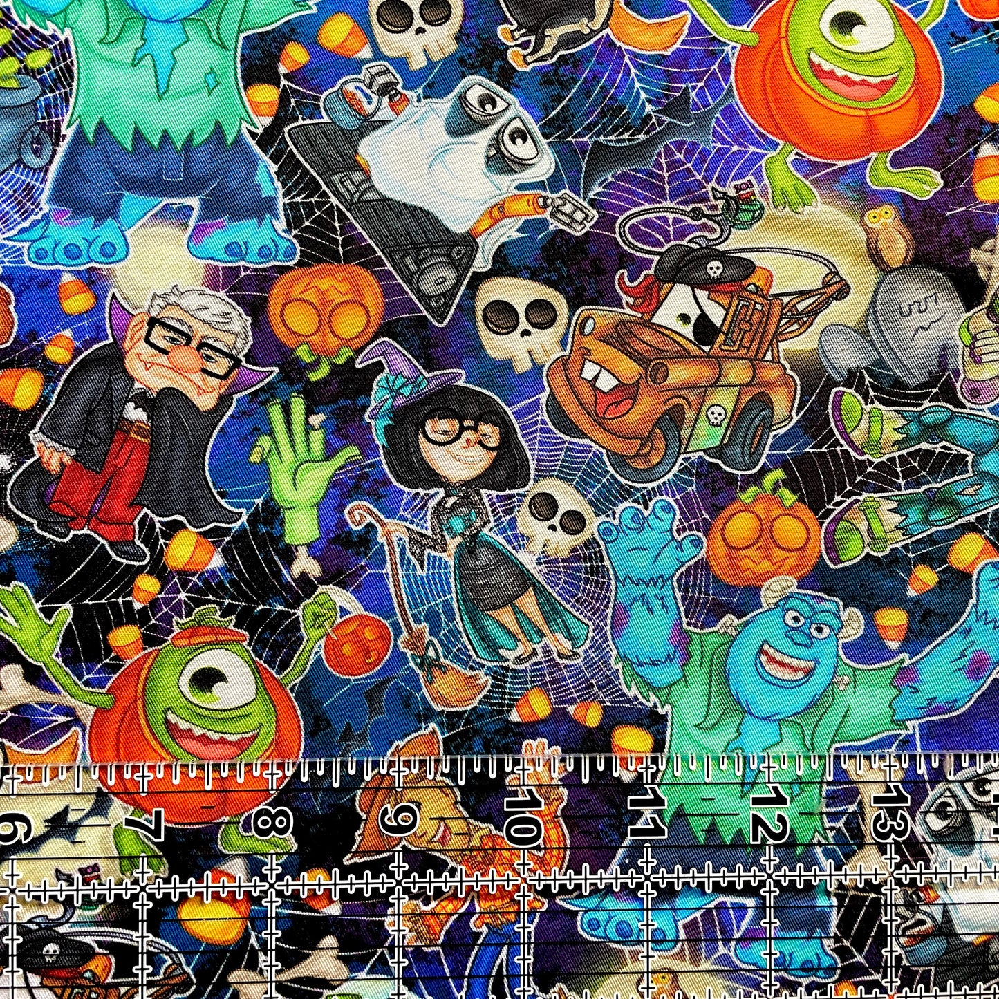 9x14 Tumbler Cut, Custom Fabric, CW Cotton Woven, High Quality, Mask Cut, Tumbler Fabric, Horror, Disney Halloween, Monsters, Webs