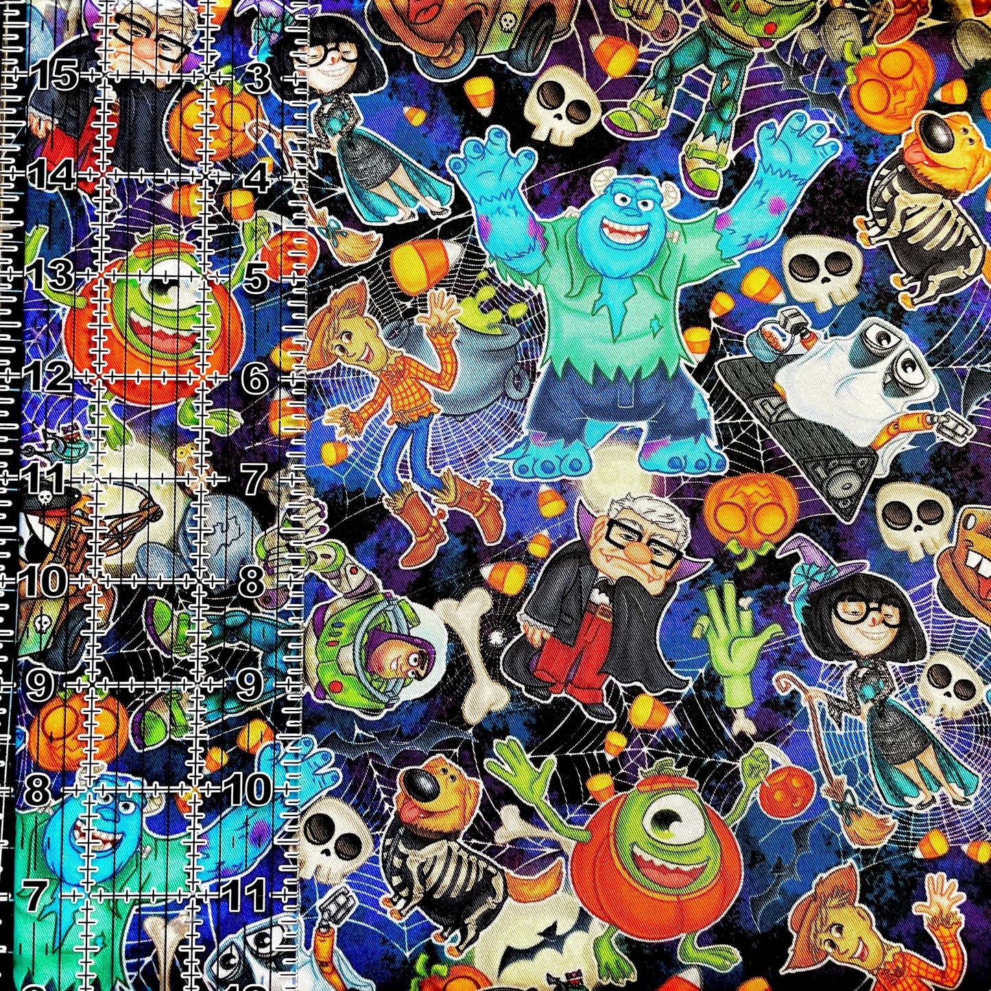 9x14 Tumbler Cut, Custom Fabric, CW Cotton Woven, High Quality, Mask Cut, Tumbler Fabric, Horror, Disney Halloween, Monsters, Webs