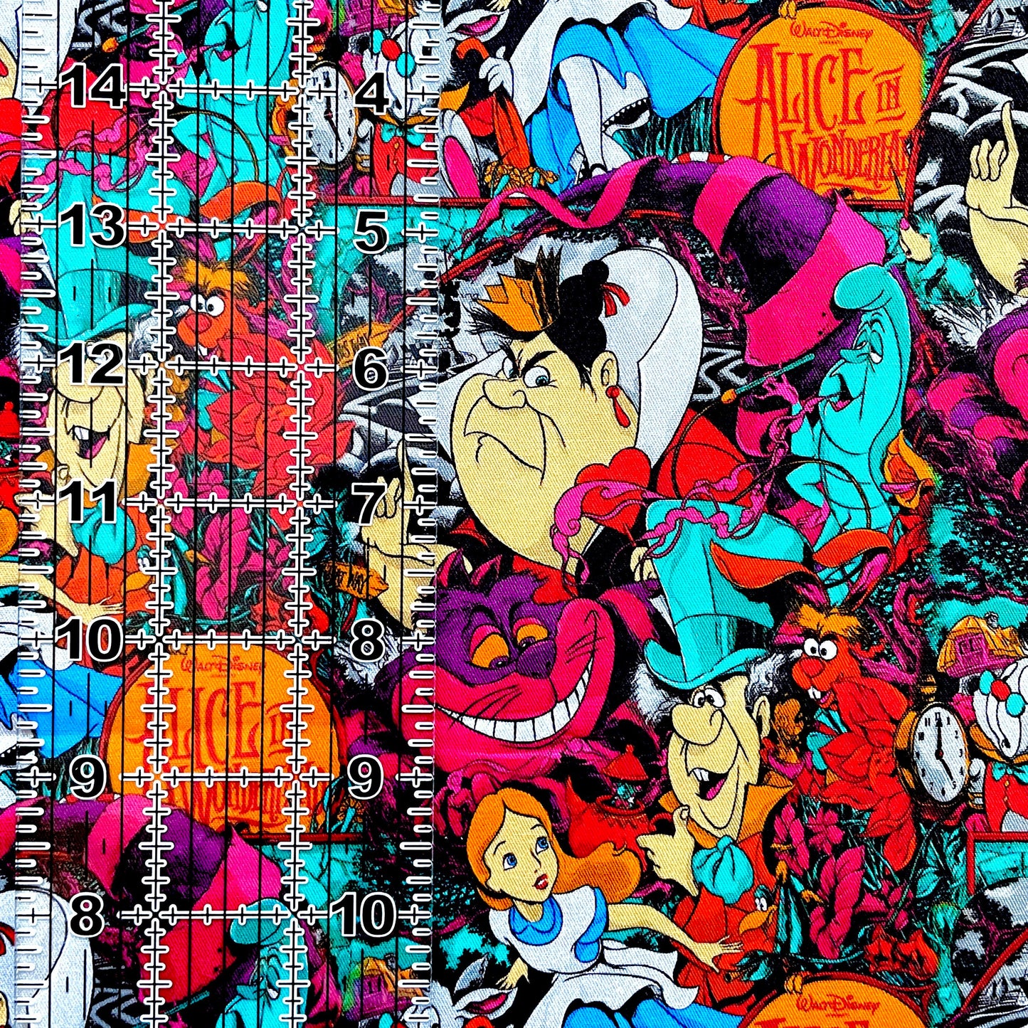 9x14 Tumbler Cut, Custom Fabric, CW Cotton Woven, High Quality, Mask Cut, Tumbler Fabric, Horror, Halloween, NBC, Alice, Wonderland, Bright