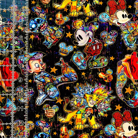 9x14 Tumbler Cut, Custom Fabric, CottonSpandex, High Quality, Mask Cut, Tumbler Fabric, Disney, Magic Art, Black, Grunge