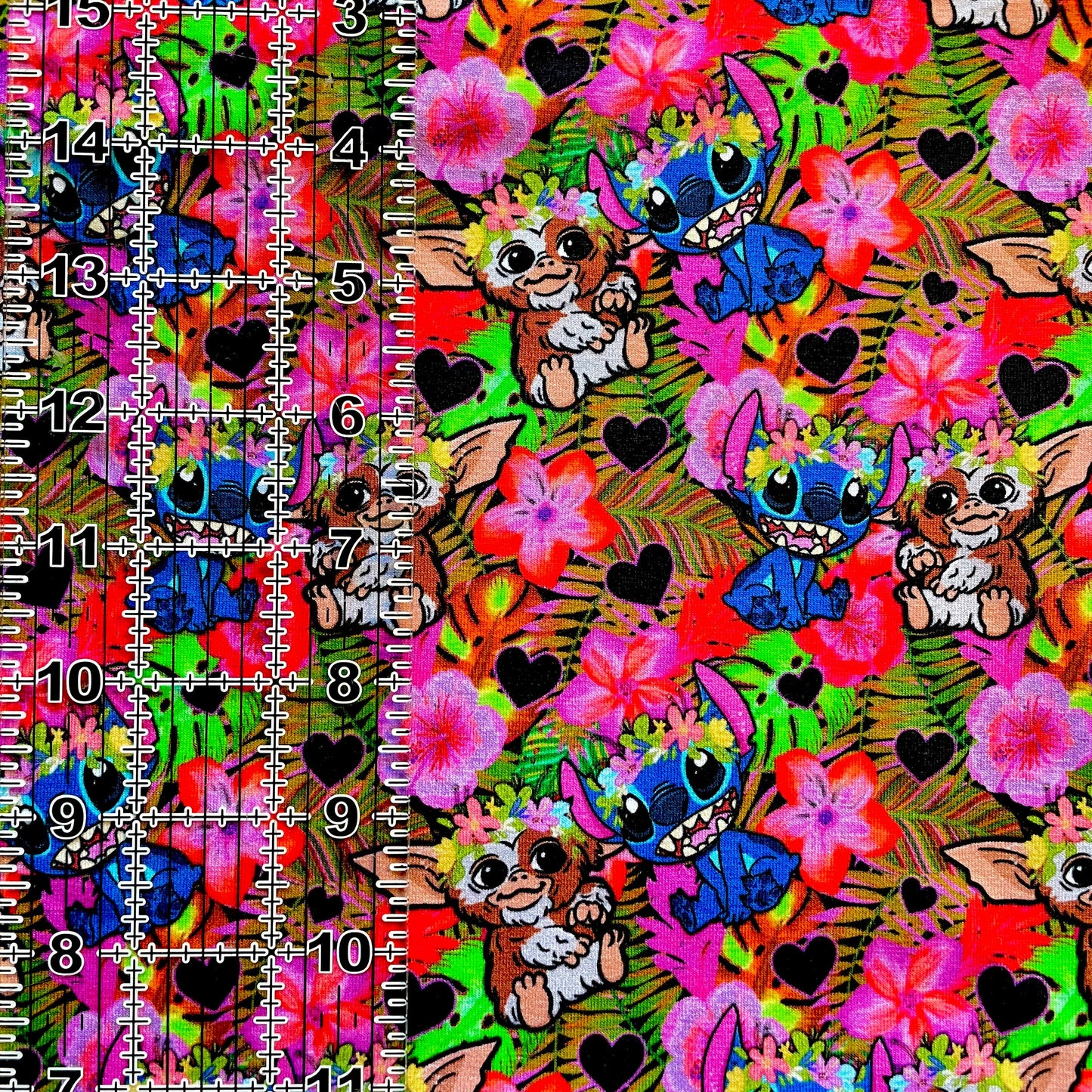 9x14 Tumbler Cut, Custom Fabric, CottonSpandex, High Quality, Mask Cut, Tumbler Fabric, Disney, Tropical Gizmo and Stitch