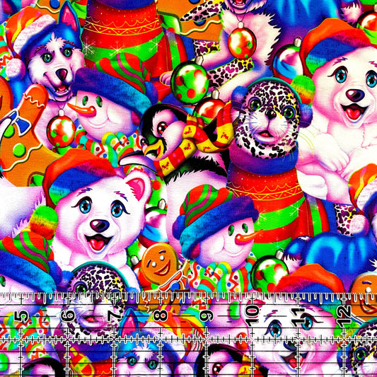 9x14 Tumbler Cut, Custom Fabric, CottonSpandex, High Quality, Mask Cut, Tumbler Fabric, Rainbow, Lisa, Bright, Animals, Frank, Winter