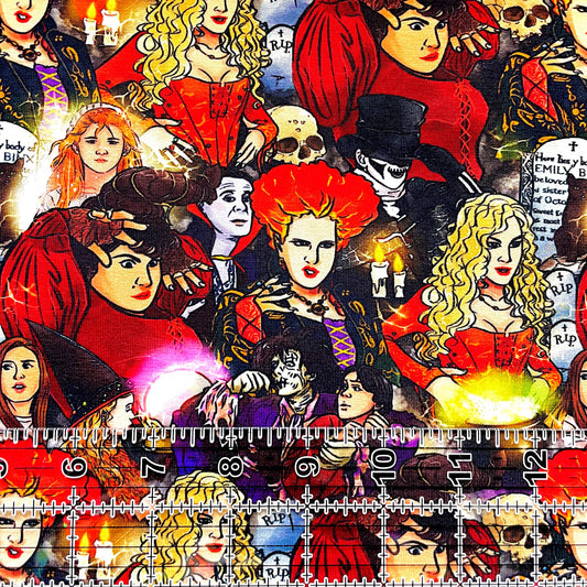 9x14 Tumbler Cut, Custom Fabric, CottonSpandex, High Quality, Mask Cut, Tumbler Fabric, Halloween, Hocus, Witches, Sisters, Pocus, SNC