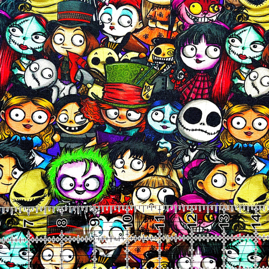 9x14 Tumbler Cut, Custom Fabric, CottonSpandex, High Quality, Halloween, Mask Cut, Tumbler Fabric, Burton Chibi Stack