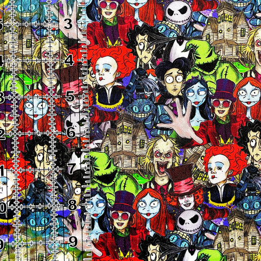 9x14 Tumbler Cut, Custom Fabric, CW Cotton Woven, High Quality, Mask Cut, Tumbler Fabric, Halloween, Horror, Burton, Stack, Small Scale