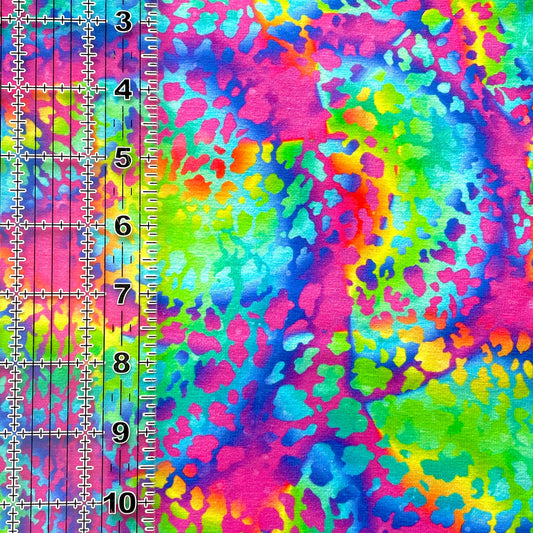 9x14 Tumbler Cut, Custom Fabric, CottonSpandex, High Quality, Mask Cut, Tumbler Fabric, Bright, Beautiful, Rainbow, Leopard, Lisa, Colorful