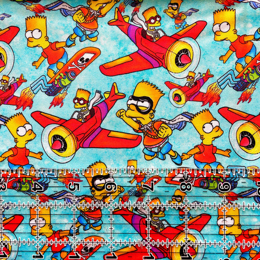 9x14 Tumbler Cut, Custom Fabric, CW Cotton Woven, High Quality, Mask Cut, Tumbler Fabric, 90s Cartoons, Throwback, Classic, TV, Super Bart