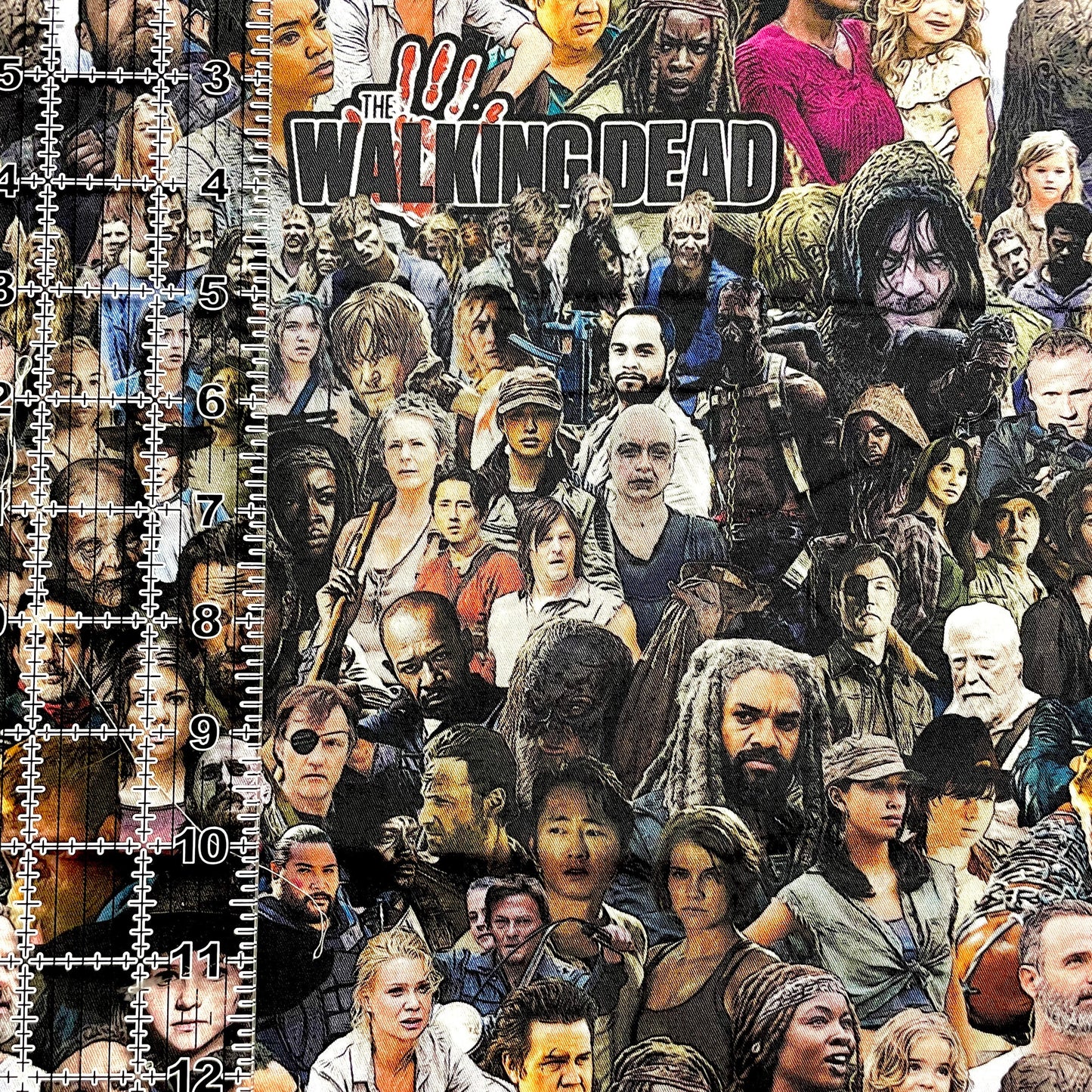 9x14 Tumbler Cut, Custom Fabric, CW Cotton Woven, High Quality, Mask Cut, Tumbler Fabric, TV, Show, Walking, Zombies, Dead