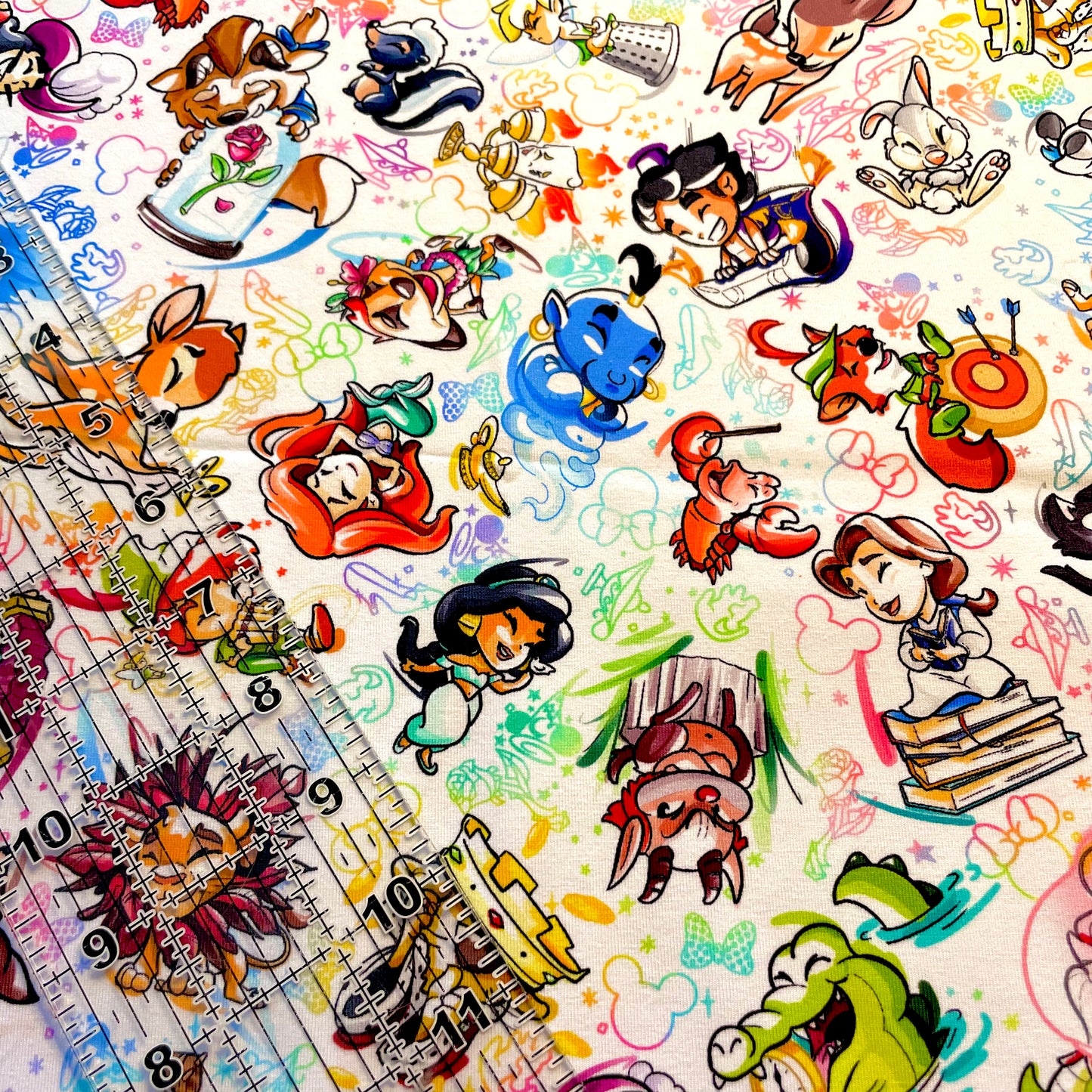 9x14 Tumbler Cut, Custom Fabric, CottonSpandex, High Quality, Mask Cut, Tumbler Fabric, Disney Characters, Cutie Doodles