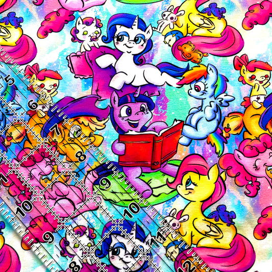 9x14 Tumbler Cut, Custom Fabric, CottonSpandex, High Quality, Mask Cut, Tumbler Fabric, MLP, Pony, Reading