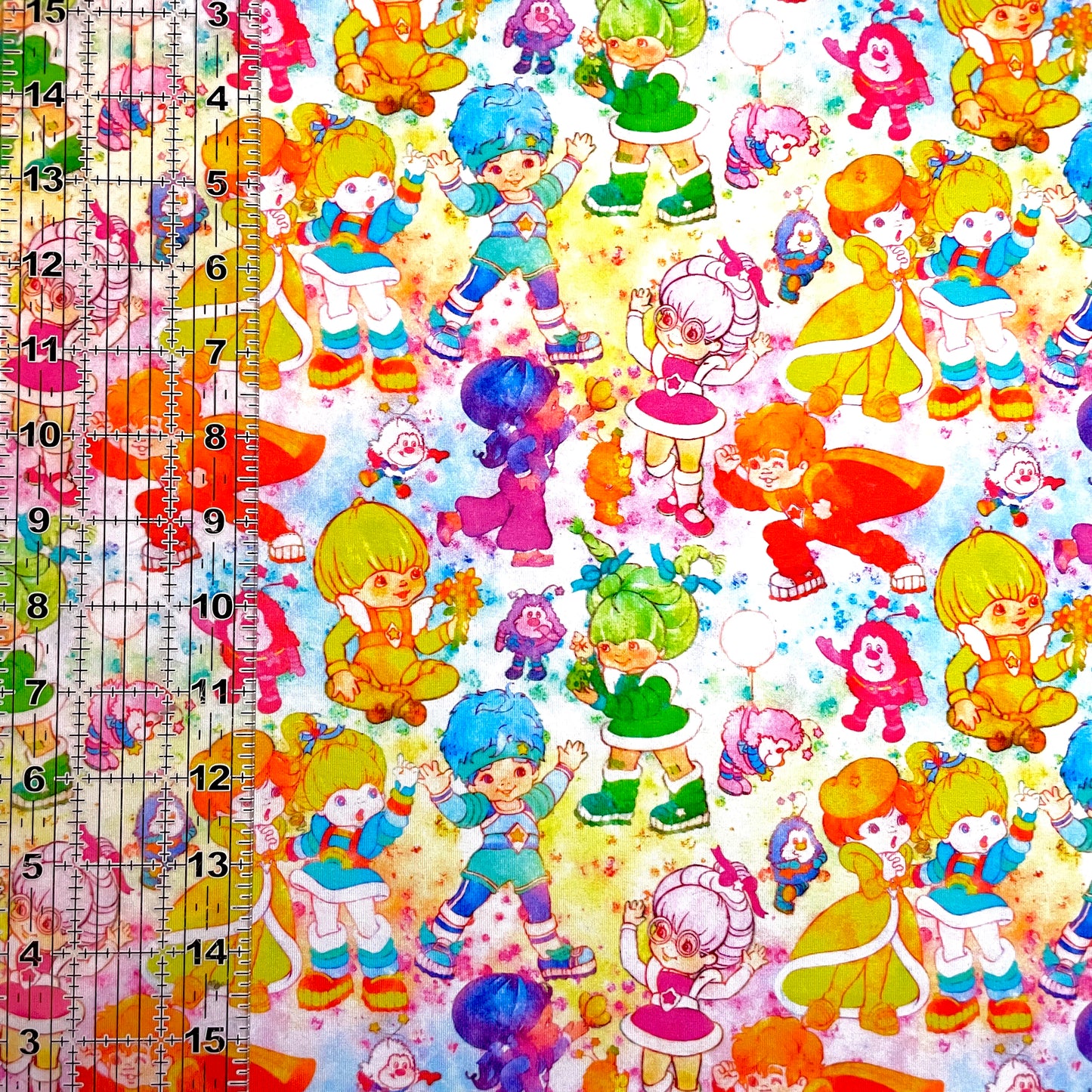 9x14 Tumbler Cut, Custom Fabric, CottonSpandex, High Quality, Mask Cut, Tumbler Fabric, 80s Throwback, Cartoon, Rainbow Brite