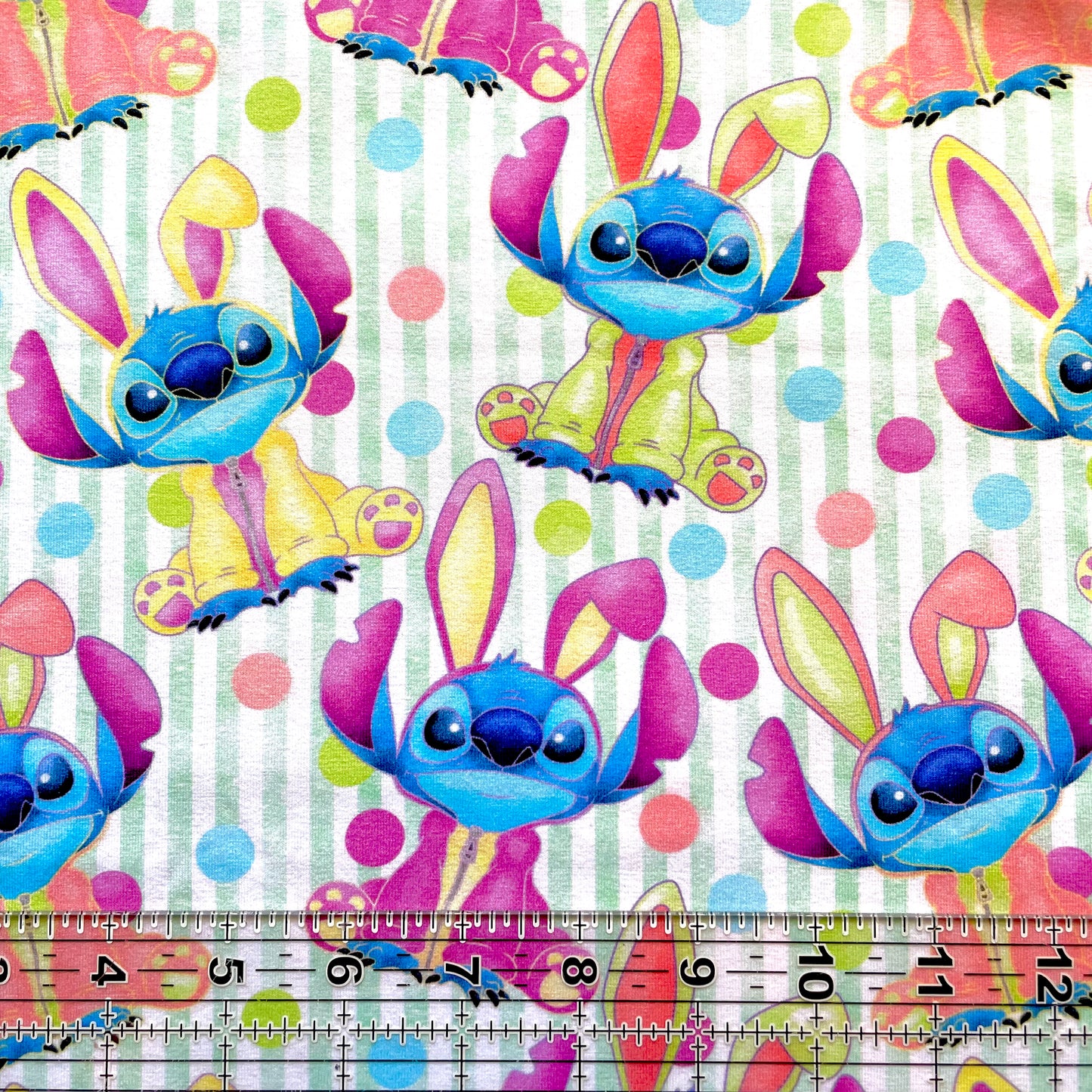 9x14 Tumbler Cut, Custom Fabric, CottonSpandex, High Quality, Mask Cut, Tumbler Fabric, Disney, Bunny Stitch, Easter, Stripe