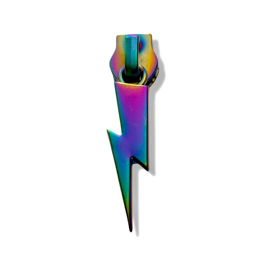 Zipper Pull, Lightning Bolt, Rainbow Matte