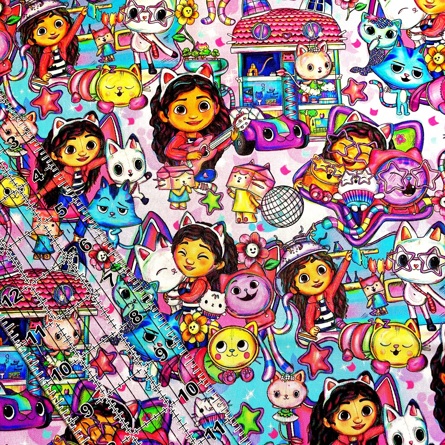 9x14 Tumbler Cut, Custom Fabric, CW Cotton Woven, High Quality, Mask Cut, Tumbler Fabric, Gabby and Kitty, New