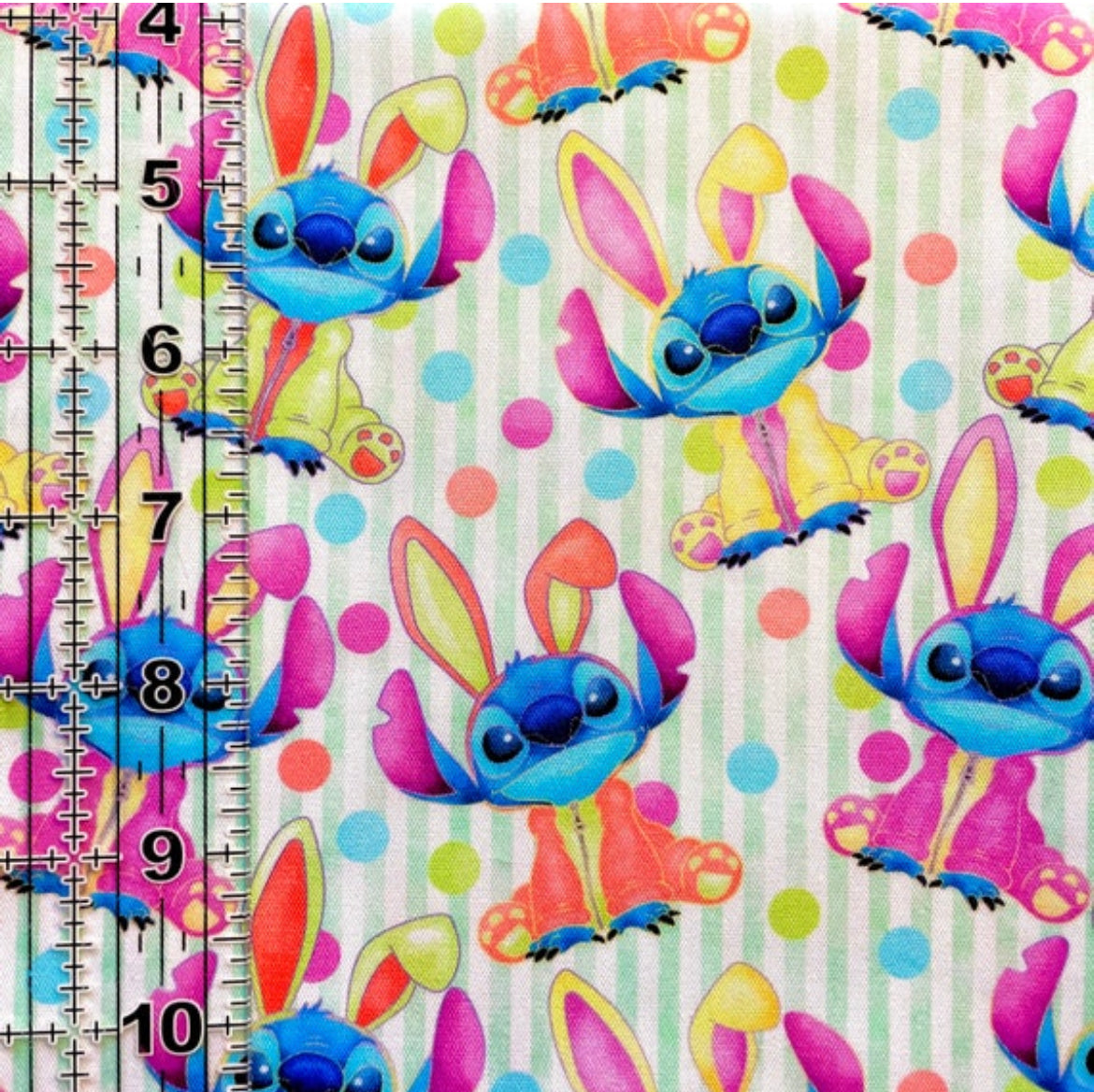 9x14 Tumbler Cut, Custom Fabric, CW Cotton Woven, High Quality, Mask Cut, Tumbler Fabric, Disney, Friends, Easter, Cartoons, Stitch Stripe