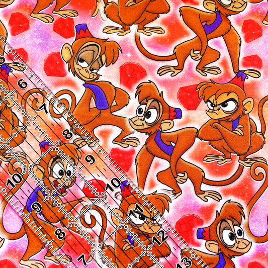 9x14 Tumbler Cut, Custom Fabric, CW Cotton Woven, High Quality, Mask Cut, Tumbler Fabric, Abu, Monkey