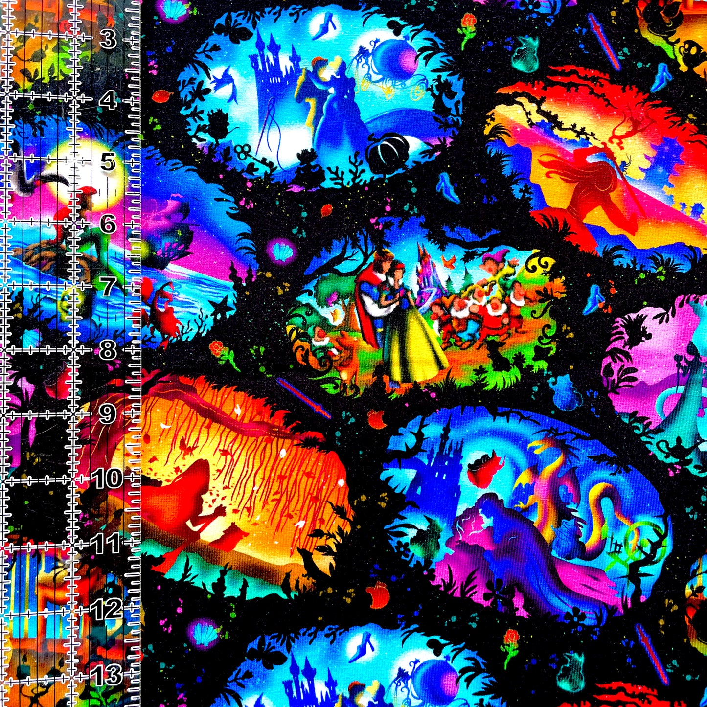 9x14 Tumbler Cut, Custom Fabric, CottonSpandex, High Quality, Mask Cut, Tumbler Fabric, Light Show, Whimsical