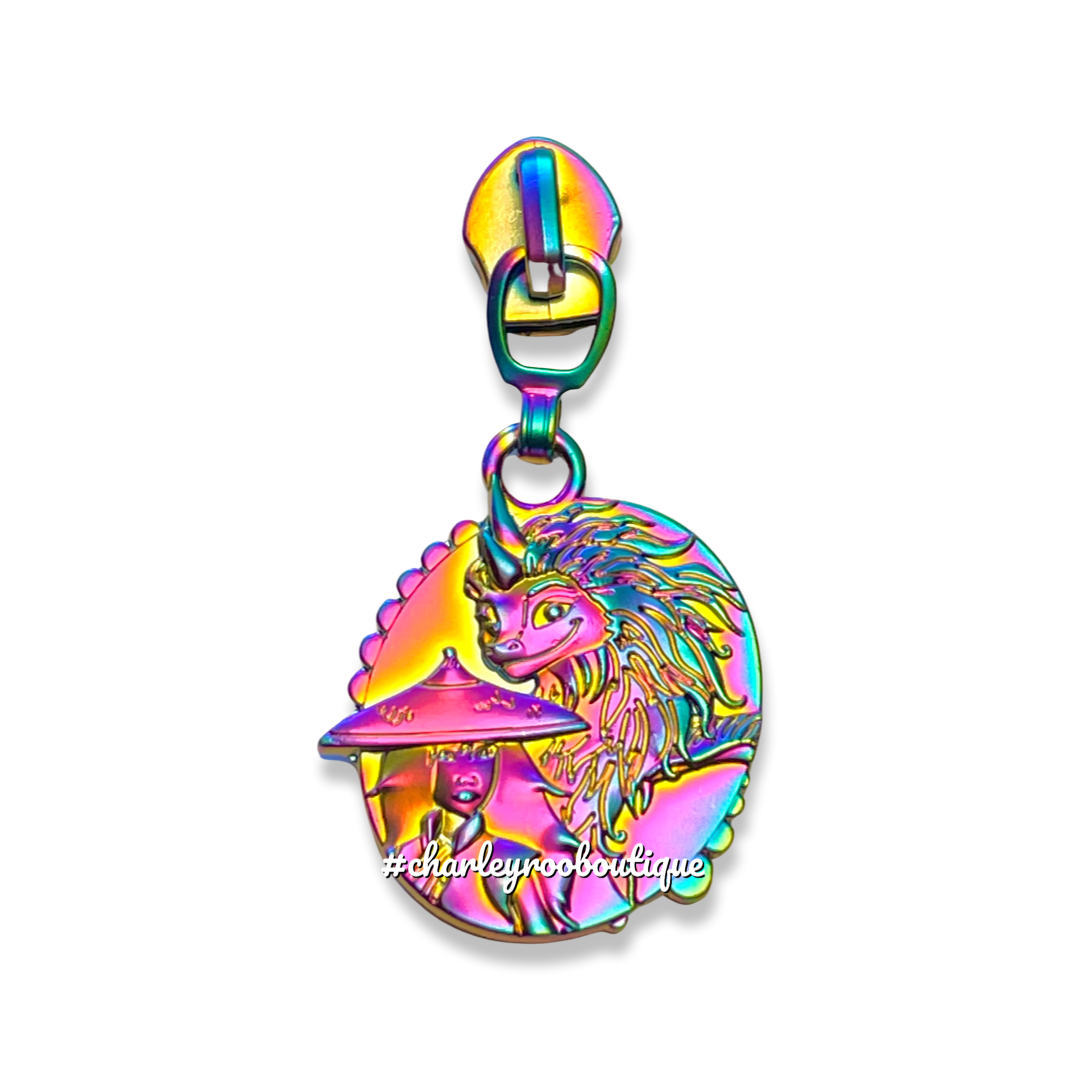 Zipper Pull, Dragon Princess, Rainbow Matte