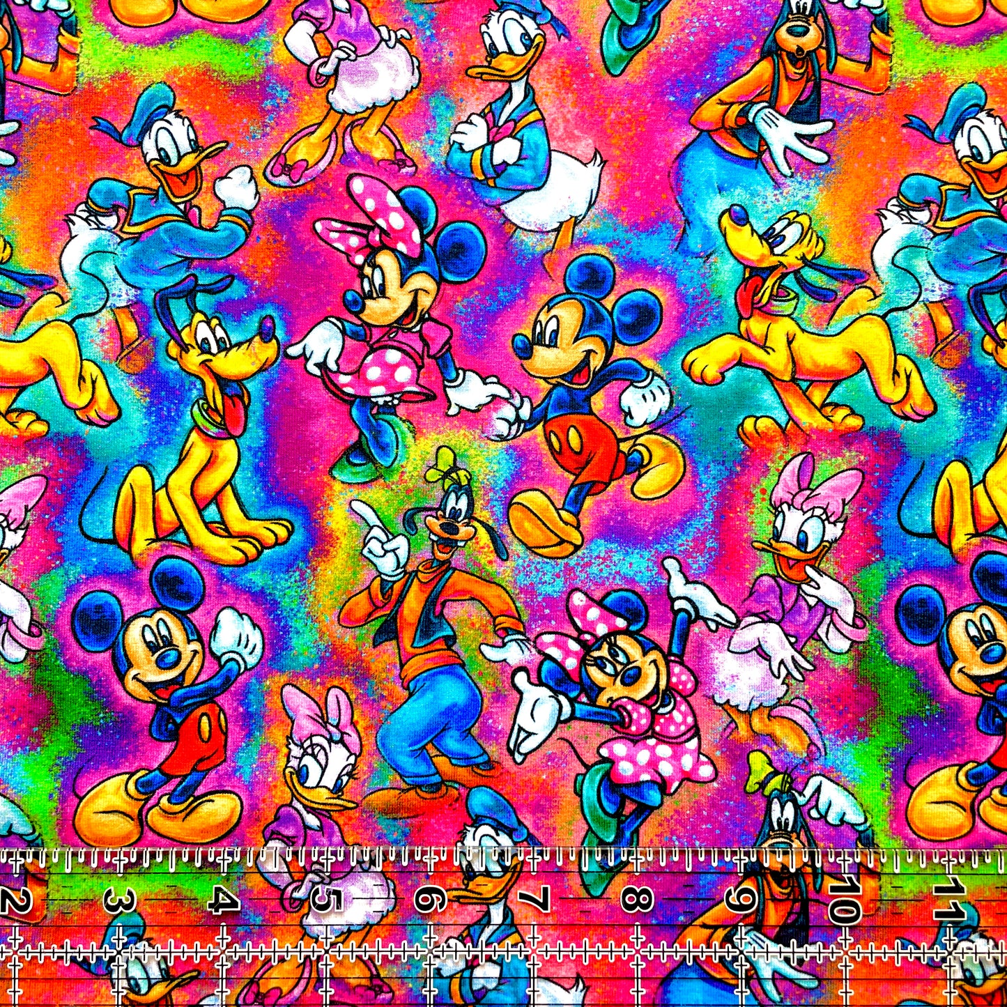 9x14 Tumbler Cut, Custom Fabric, CottonSpandex, High Quality, Mask Cut, Tumbler Fabric, Mickey, Minnie, Goofy, Fab Five, Rainbow, Vibrant