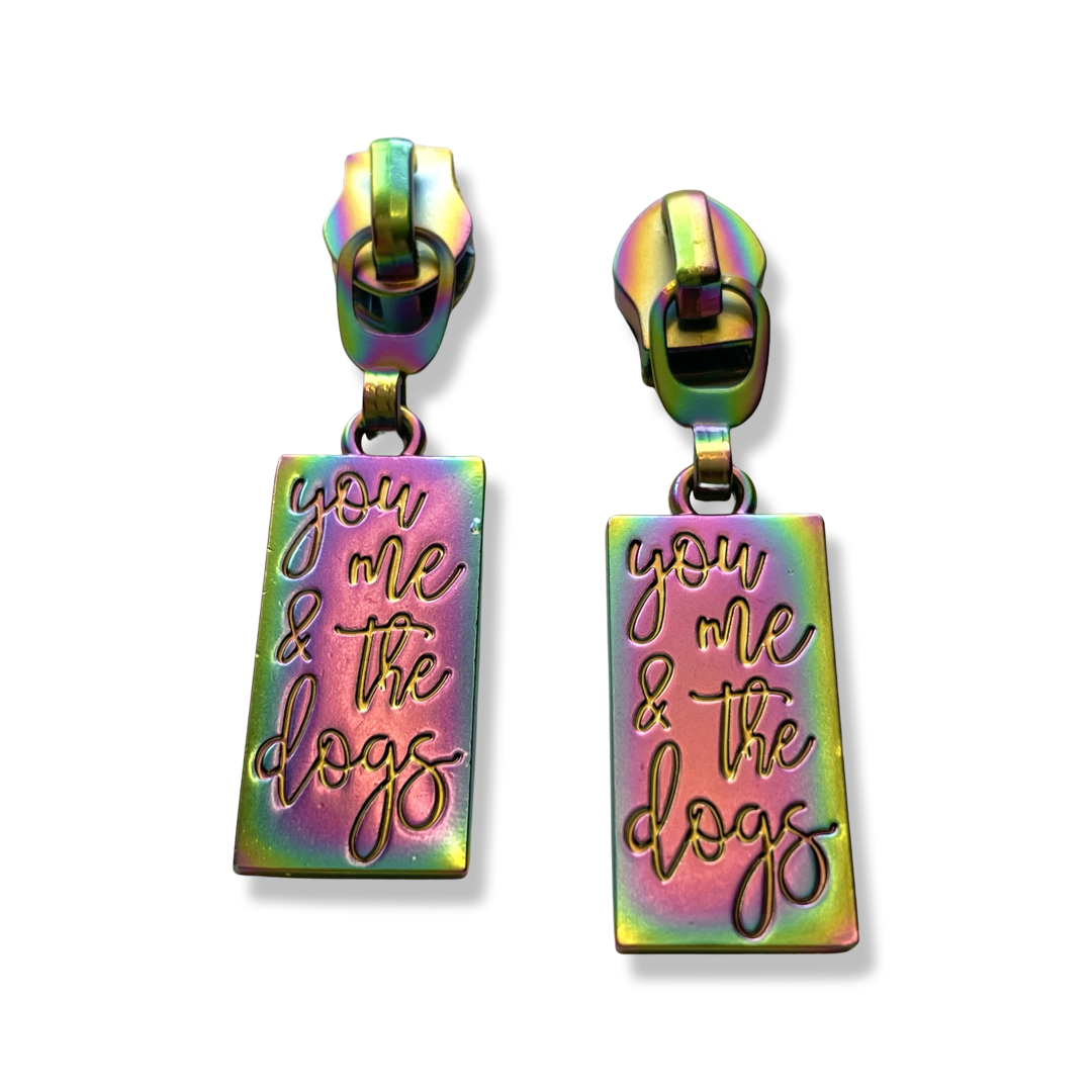 Zipper Pull, You Me and the Dogs, Matte Rainbow