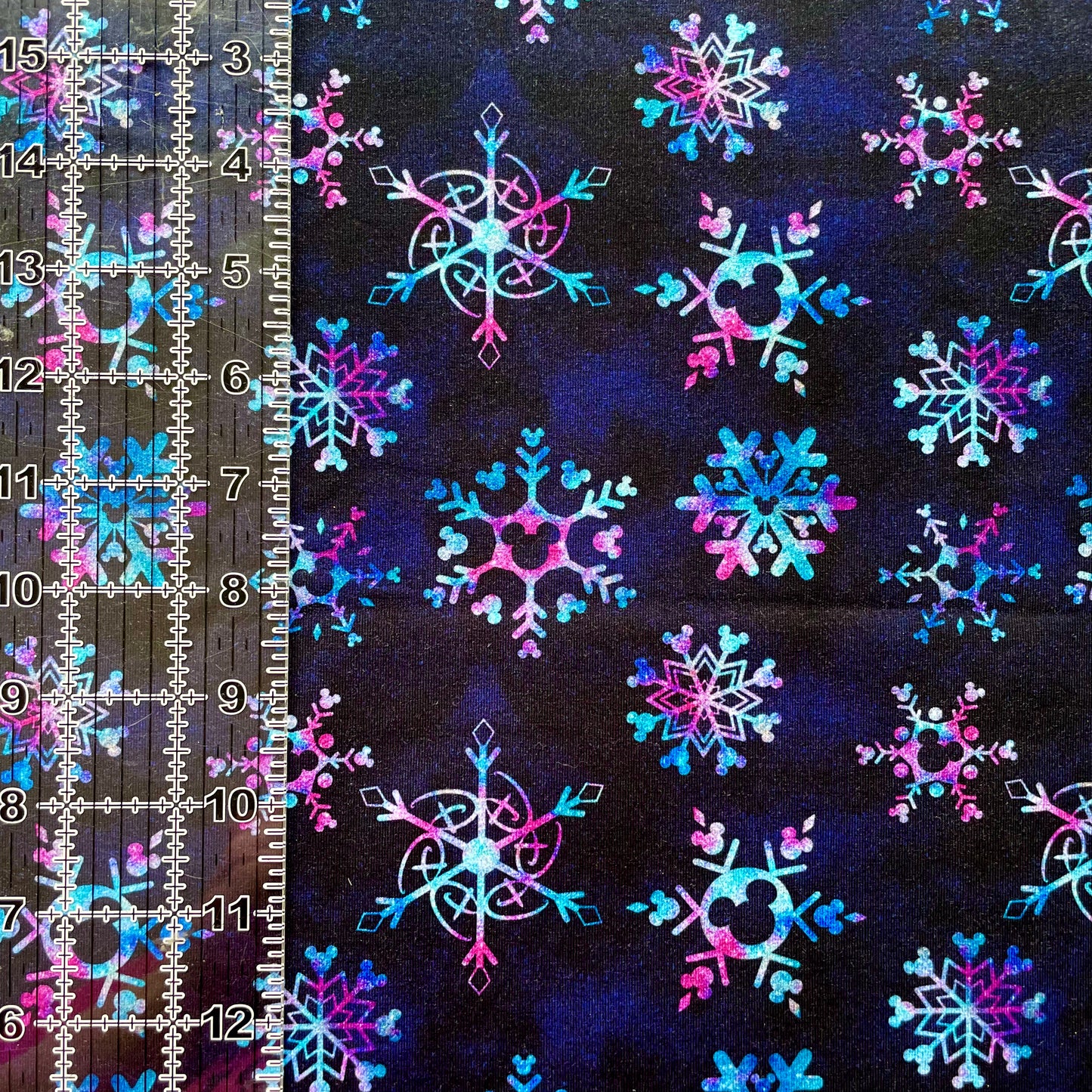 9x14 Tumbler Cut, Custom Fabric, CottonSpandex, High Quality, Mask Cut, Tumbler Fabric, Christmas, Xmas, Disney Snowflakes