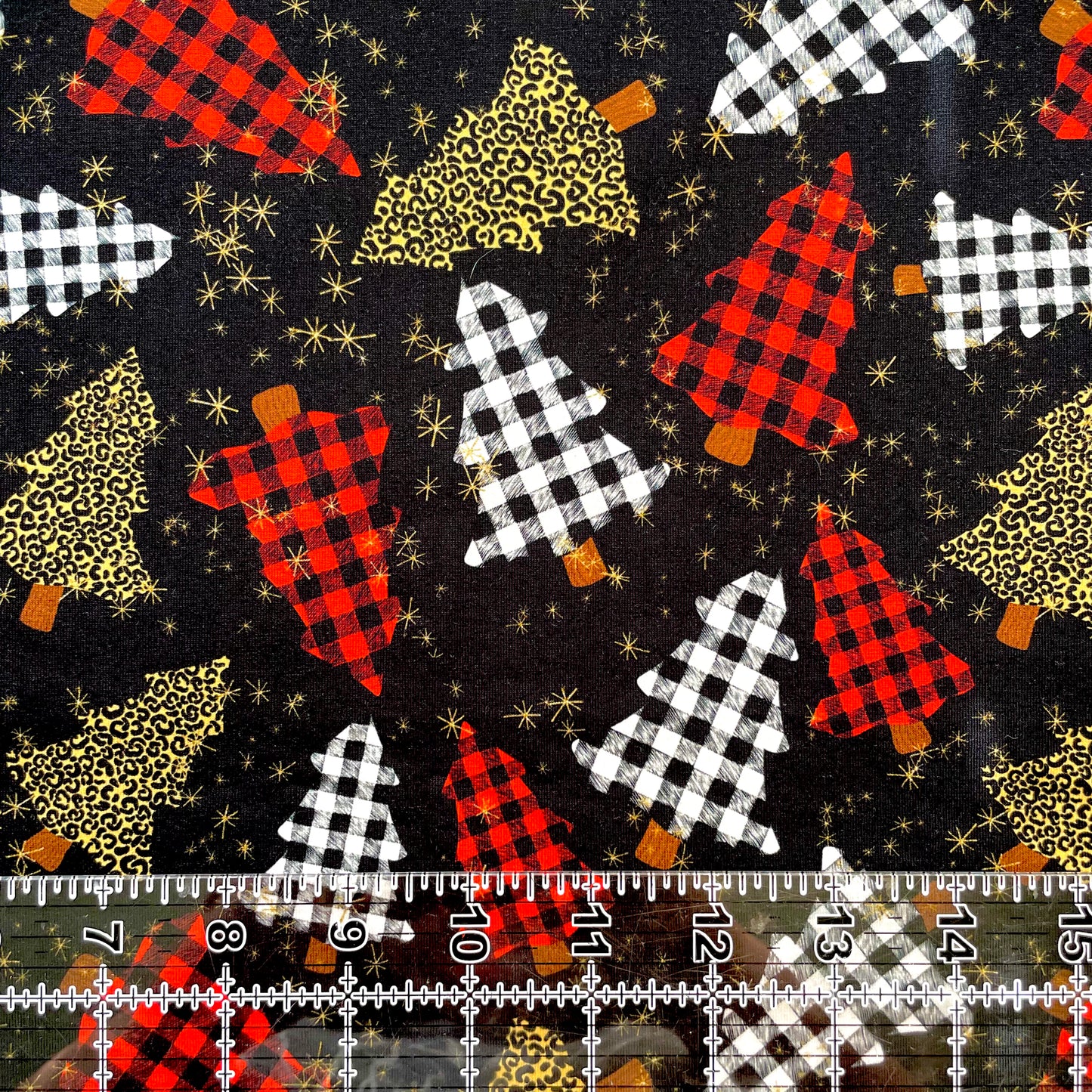 9x14 Tumbler Cut, Custom Fabric, CottonSpandex, High Quality, Mask Cut, Tumbler Fabric, Christmas, Xmas, Tree Toss on Black