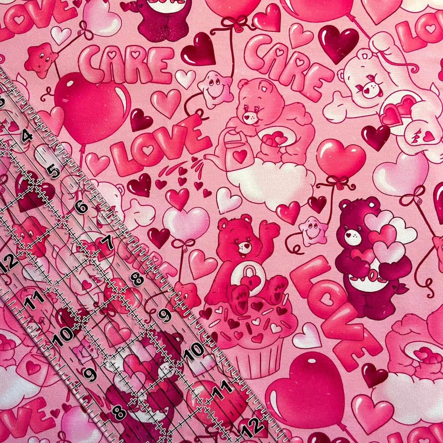 9x14 Tumbler Cut, Custom Fabric, CottonSpandex, High Quality, Mask Cut, Tumbler Fabric, Care Bear Valentines