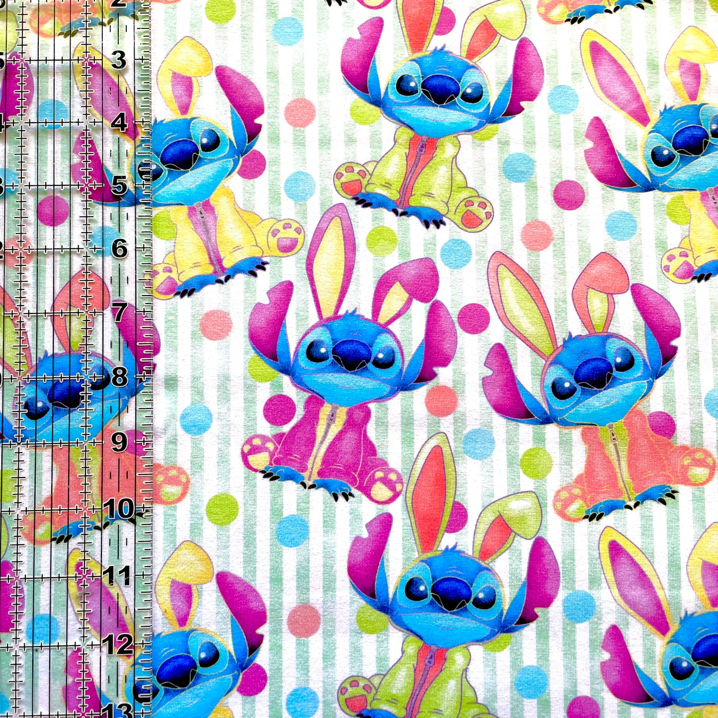 9x14 Tumbler Cut, Custom Fabric, CottonSpandex, High Quality, Mask Cut, Tumbler Fabric, Disney, Bunny Stitch, Easter, Stripe