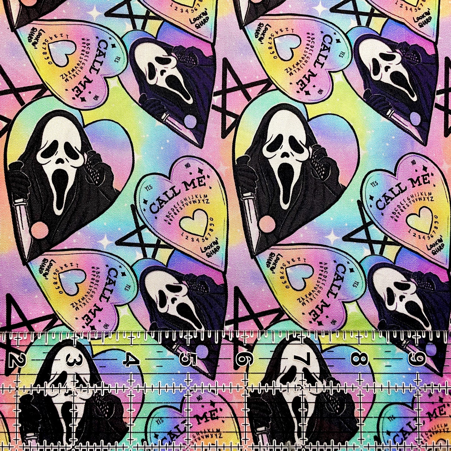 9x14 Tumbler Cut, Custom Fabric, CW Cotton Woven, High Quality, Mask Cut, Tumbler Fabric, Horror, Halloween, Scream, Ouija, Ghostface, Pastel