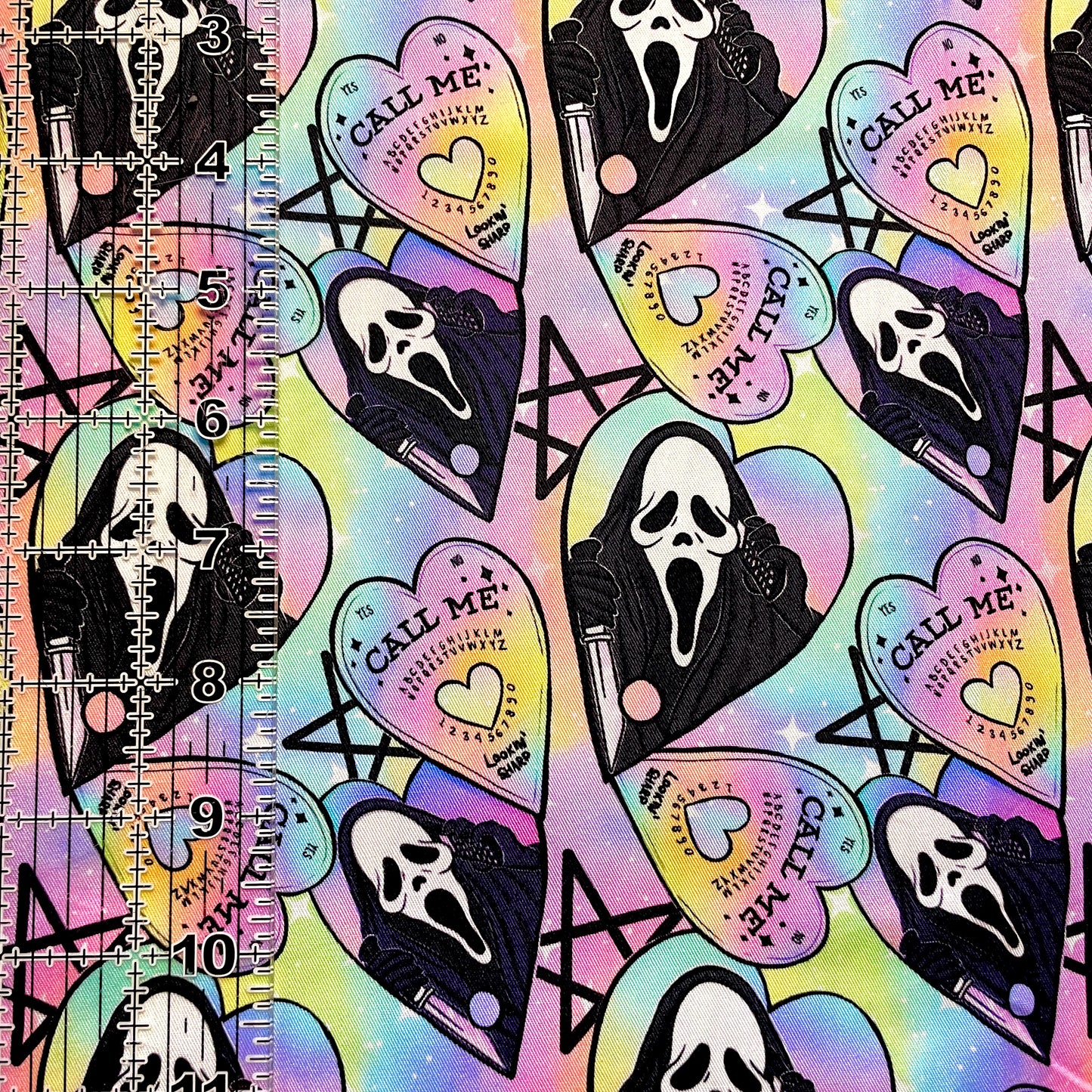 9x14 Tumbler Cut, Custom Fabric, CW Cotton Woven, High Quality, Mask Cut, Tumbler Fabric, Horror, Halloween, Scream, Ouija, Ghostface, Pastel